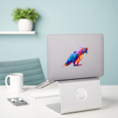Sticker Perroquet Lumineux Coloré (Ordinateur portable sur le bureau)