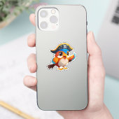 Sticker Perroquet pirate de dessin animé mignon (Téléphone)
