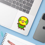 Sticker Perroquet superbe (Ordinateur portable avec iPhone)