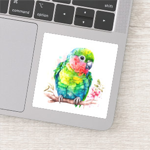 Sticker Perroquet vert - Bébé mignon oiseau