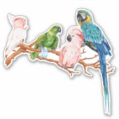 Sticker Perroquets d'aquarelle Macaw Cockatoo Parakeet (Devant)