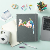 Sticker Perroquets d'aquarelle Macaw Cockatoo Parakeet (Couverture iPad)