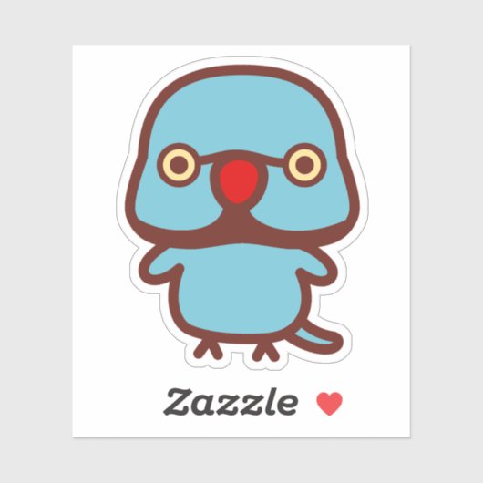 Sticker Perruche à collier / mâle bleu (Feuille)