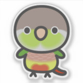 Sticker Perruche à joues vertes / Ananas (Devant)
