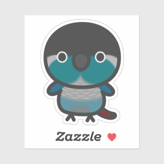 Sticker Perruche à joues vertes / Turquoise (Feuille)