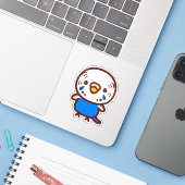 Sticker Perruche ondulée / femelle cobalt normal (Ordinateur portable avec iPhone)