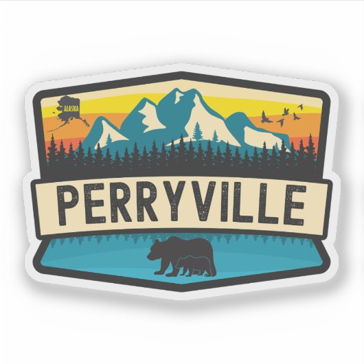 Sticker Perryville, Alaska (Devant)