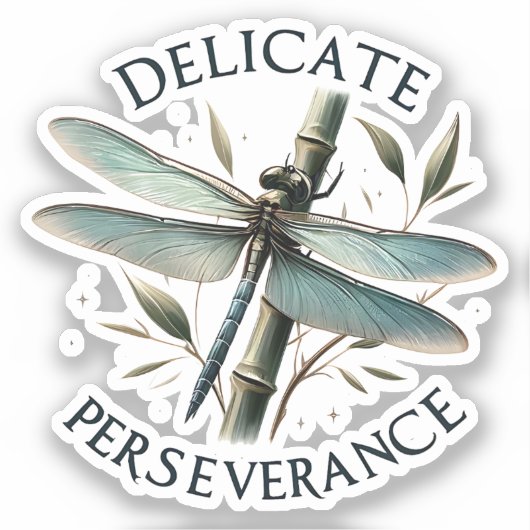 Sticker Persévérance délicate - libellule artistique (Recto)