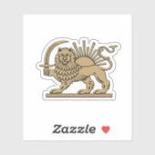 Sticker Persian Lion and Sun (Feuille)