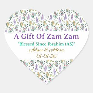 Sticker-Personaliseerde Nikkah Zam Zam Water Stick Hart Sticker