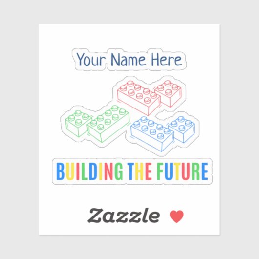 Sticker Personalized Building Bricks (Feuille)