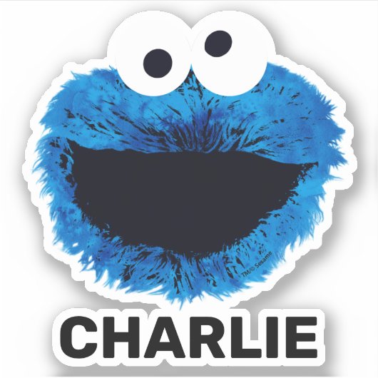 Sticker Personalized Cookie Monster | Watercolor (Devant)