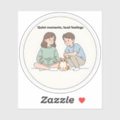 Sticker Personalized Couple and Dog Lover Gifts (Feuille)