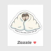 Sticker Personalized Couple & Cat Cozy Collection  (Feuille)