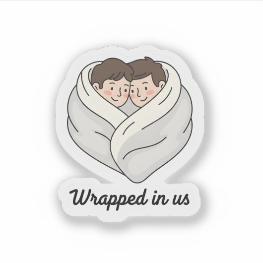 Sticker Personalized Cozy Couple & Cat Collection  (Devant)