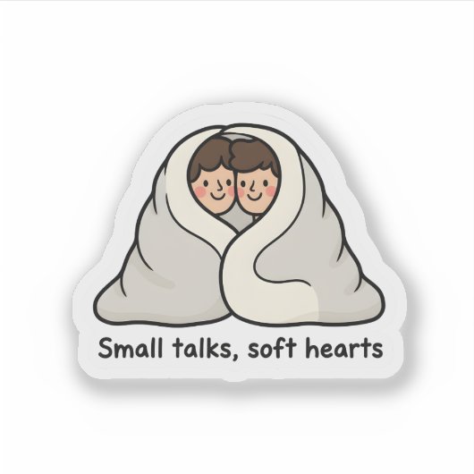 Sticker Personalized Cozy Couple in Blanket Custom Gifts  (Devant)