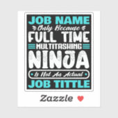 Sticker Personalized Custom Job Title Multitasker Worker (Feuille)