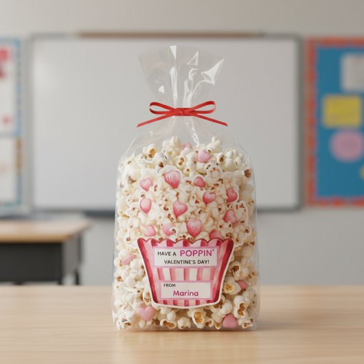 Sticker Personalized “Have a Poppin’ Valentine’s Day” 