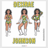 Sticker Personalized Majorette /Green Yellow Camo #2 (Feuille)