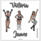 Sticker Personalized Majorette Silver Black Twist #1 (Feuille)