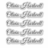 Sticker Personalized Name Decal – Repeated 5 Times (Devant)