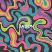Sticker Personalized Neon Abstract Pattern — Retro Design (Devant)