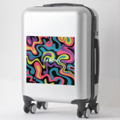 Sticker Personalized Neon Abstract Pattern — Retro Design (Sur valise)