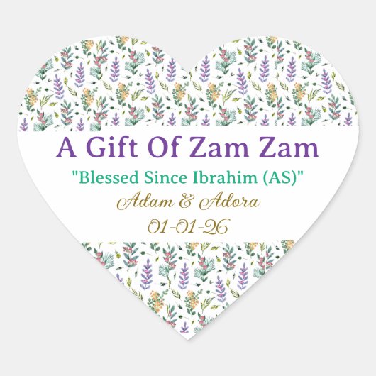 Sticker-Personalized Nikkah Zam Zam Water Stickers (Voorkant)