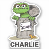 Sticker Personalized Oscar the Grouch Scram (Devant)