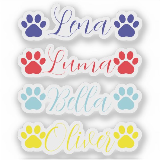Sticker Personalized pet vinyl decal, pet name custom (Devant)