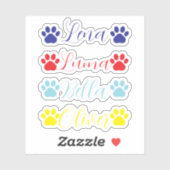 Sticker Personalized pet vinyl decal, pet name custom (Feuille)