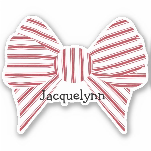 Sticker Personalized Red Christmas Bow (Devant)
