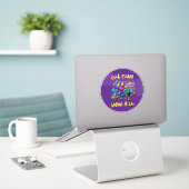 Sticker Personalized Skater Mom and Son Graffiti Art Round (Ordinateur portable sur le bureau)