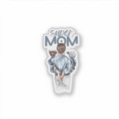 Sticker Personalized Super Mom with Son and Daughter Gift (Devant)