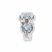 Sticker Personalized Super Mom with Son and Daughter Gift (Devant)