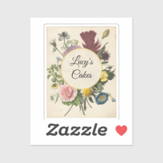 Sticker Personalized Vintage Floral Botanical Vinyl
