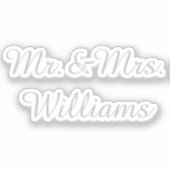 Sticker Personalized Vinyl Custom Wedding Sign Silver Name (Recto)