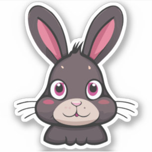 Sticker Personnage de dessin animé lapin mignon