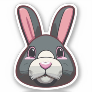 Sticker Personnage de dessin animé lapin mignon