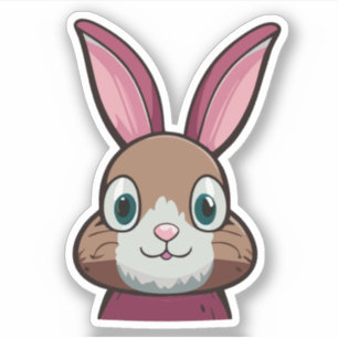 Sticker Personnage de dessin animé lapin mignon