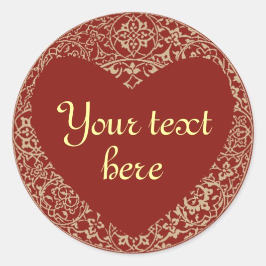 Sticker personnalisable en forme de coeur (Devant)