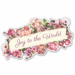 Sticker Personnalisable Joie Florale Vintage Rose Au Monde