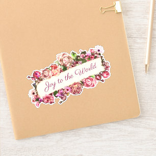 Sticker Personnalisable Vintage Féminin Floral Joie Dans L
