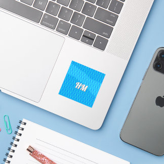 Sticker Personnalisation initiale simple bleue