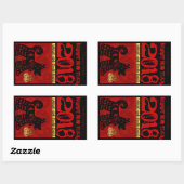 Sticker personnalisé 2018 Chien chinois année fami (Feuille)