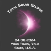 Sticker Personnalisé 2024 Total Solaire Eclipse Souvenir (Devant)