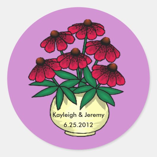 Sticker personnalisé Arrière - plan violet Fleurs  (Devant)