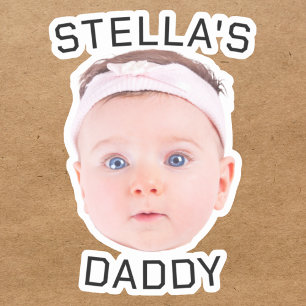 Sticker Personnalisé Baby Face Photo Papa Cadeau