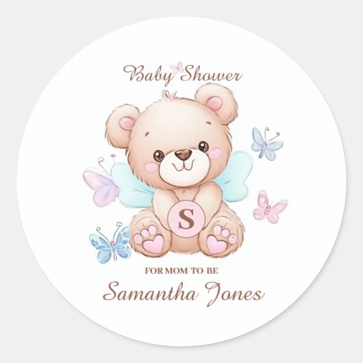 Sticker personnalisé baby shower (Devant)