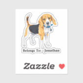 Sticker personnalisé beagle (Feuille)